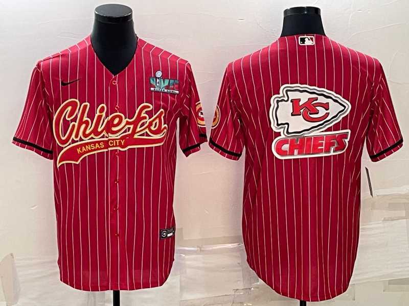 Men%27s Kansas City Chiefs Red Team Big Logo With Super Bowl LVII Patch Cool Base Stitched Baseball Jersey->kansas city chiefs->NFL Jersey